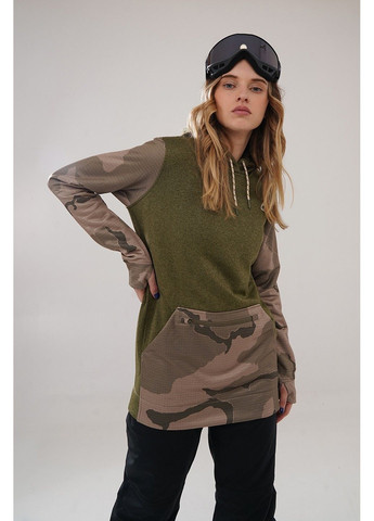 Худі W OAK LONG PULLOVER HOODIE martini olive heather/barren camo - 20840-W21 Burton (358497925)