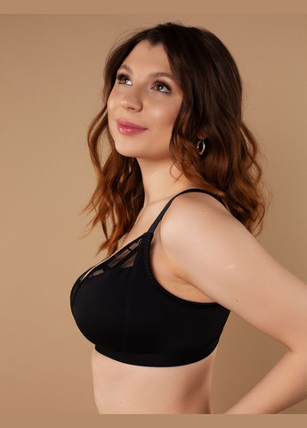 Чорний тріенджел бюстгальтер slz25901301 чорний Brabrabra без кісточок