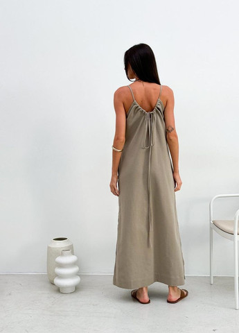 Бежевое кэжуал платье афина Art Knit однотонное