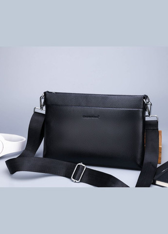 Великий чоловічий шкіряний клатч сумка Kanguroo барсетка гаманець чорний Eton (321011706)