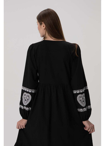 Черное платье вышиванка Park Karon