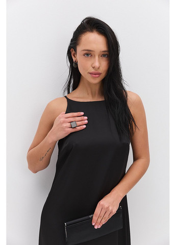 Чорна довга вечірня сукня в білизняному стилі Arjen