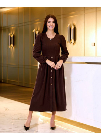 Коричневое кэжуал платье N.Family однотонное