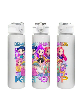 Дитяча пляшечка для води з трубочкою Кейпоп мисливиці на демонів KPop Demon Hunters 750 мл No Brand (372601171)