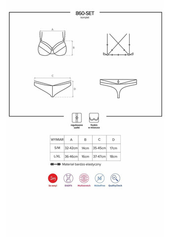 Красный демисезонный комплект кружевной 860-set-3 set Obsessive