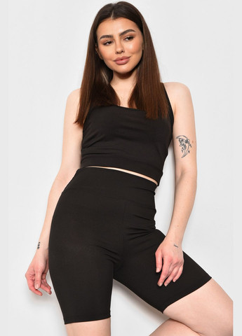 Спортивний костюм жіночий літній чорного кольору Let's Shop (278761306)