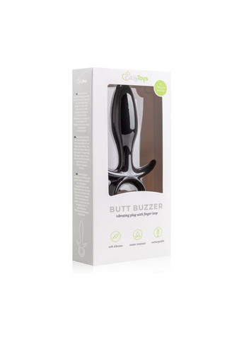 Анальная пробка с вибрацией Butt Buzzer черная EasyToys (297396368)