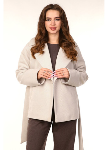 Молочне демісезонне Пальто жіноча 146 діагональ молочний Актуаль