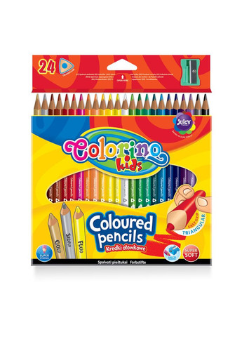 Набір олівців 24 кол. тригранні + точила Colorino (289479491)