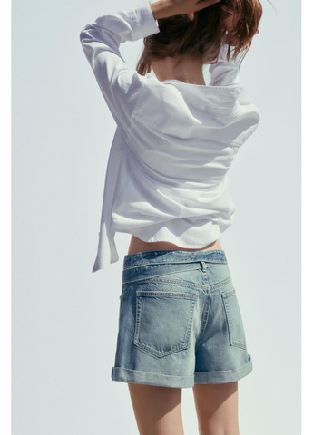 Джинсові шорти trf з ременем Zara (355801455)