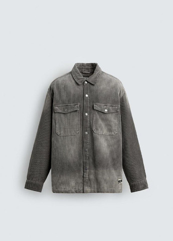 Серая рубашка однотонная Zara