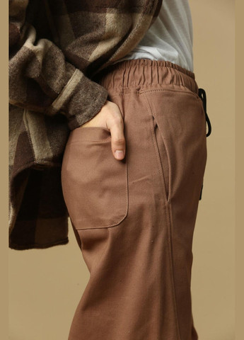 Коричневые спортивные, повседневный, кэжуал, джинсовые демисезонные карго, палаццо брюки IRmAS