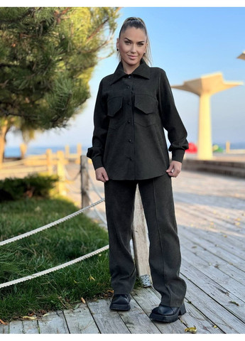 Жіночий костюм (сорочка + штани) з мікровельвету х/б | ЗАМІР В ОПИСІ Vione (370986098)