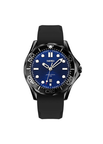 9276PBKBU Black-Blue Silicone Strap кварцевый сasual, классический Skmei (324088672)