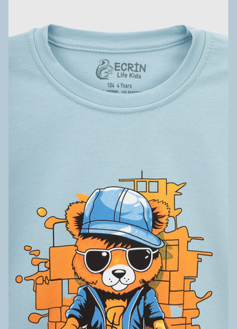 Бирюзовая летняя футболка Ecrin