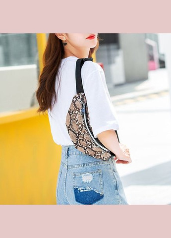 Стильная сумка бананка кросс-боди из эко кожи вместительная коричневая (sku_589) No Brand (330576847)