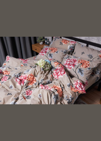 Комплект постільної білизни Бязь Gold Люкс «» євро 200х220 наволочки 2х70х70 (MS-820001890) Moon&Star Peony Brown (285717344)