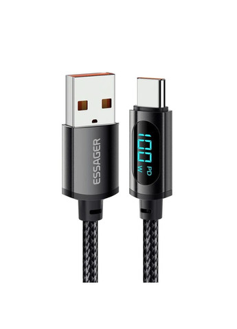 Кабель Enjoy LED Digital Display USB Charging Cable USB A to Type C 100W 1m black (EXCT-XY01-P) Essager (300683428)
