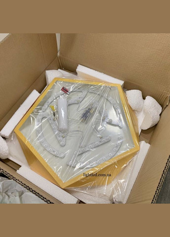 Желтая 52см светодиодная люстра с пультом "Звездочка"(52-77 YELLOW) No Brand (370070798)