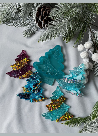 Молд Ялинка кристалічна форма для новорічних іграшок на ялинку силіконова форма для епоксидної смоли No Brand (370566859)