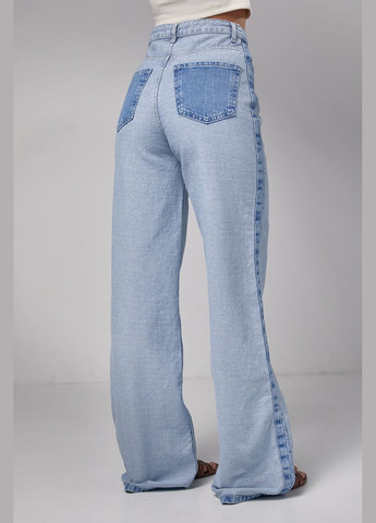 Женские джинсы с лампасами и накладными карманами Lurex - (280951378)