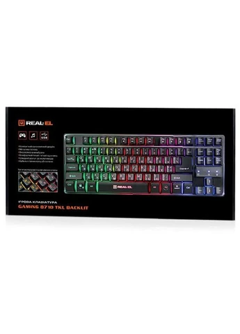 Клавиатура (ek12080) Real-El 8710 Gaming TKL Backlit Black (392045108)
