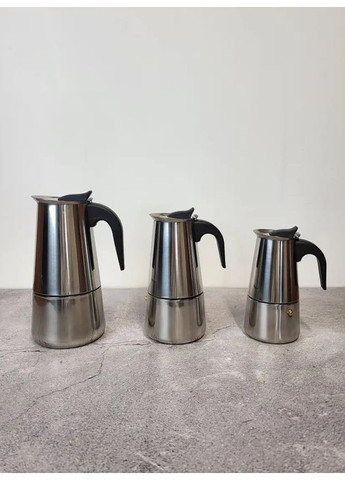 Гейзерная кофеварка ViСo GU-1003-4 200 мл 4 чашки сереристая Gusto (361398722)