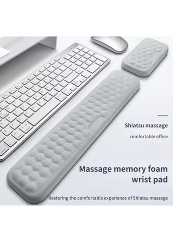 Ергономічний килимок підставка під зап'ястя рук для миші та клавіатури з ефектом пам'яті 1 шт Neon (362577124)