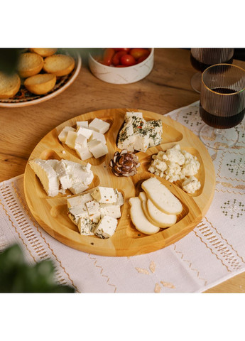 Менажница деревянная 30 см круглая на 6 секций, ясень T30W300 LUGI (370801968)