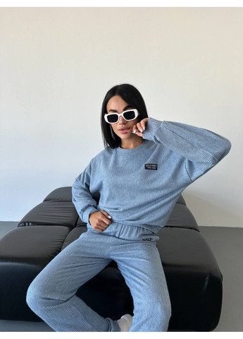 Повсякденний жiночий костюм 2-ка темно-блакитного кольору 35532 Fashion (365776861)