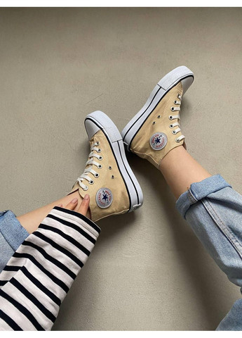 КЕДИ ЖІНОЧІ CONVERSE CHACK TAYLOR BEIGE КОНВЕРС No Brand бежеві демісезони (369390097)
