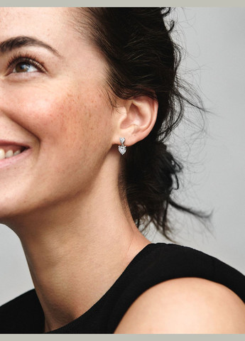 Срібні сережки Два серця No Brand (334305750)