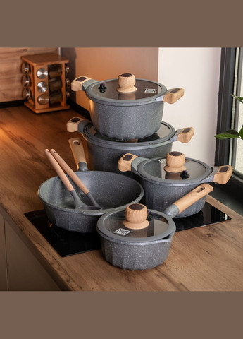 Набор посуды 8 предметов с антипригарным покрытием 1,9/2/3/3,2/5,3 л MGC (324070355)