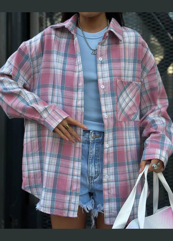 Розовая повседневный рубашка в клетку Avanti с длинным рукавом