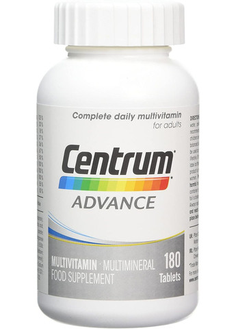Мультивитамины с минералами для взрослых Advance Multivitamins and Minerals (180 табл) Centrum (278773944)