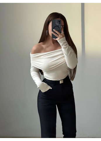 Женский лонгслив со спущенными плечами No Brand (350627767)