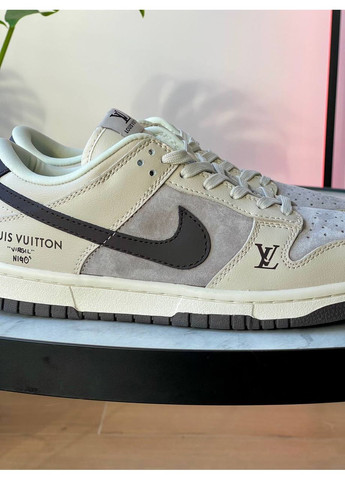 Сірі Осінні кросівки чоловічі і жіночі nike sb dunk low x louis vuitton grey | найк сб данк низькі сірі No Brand