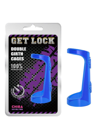 Эрекционное кольцо  Get Lock Double Girth Cages, Blue Chisa (289384992)