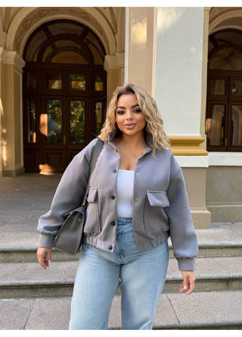 Бомбер из кашемира (замеры в описании) DK/DL Мода без кордонів на пуговицах (365629507)