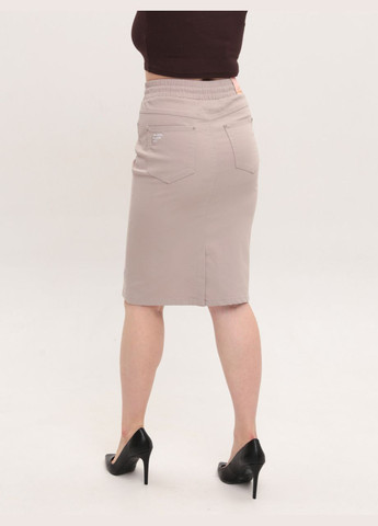Жіноча спідниця бежева з гумкою на поясі великі розміри Estensivo Пряма (329854076)