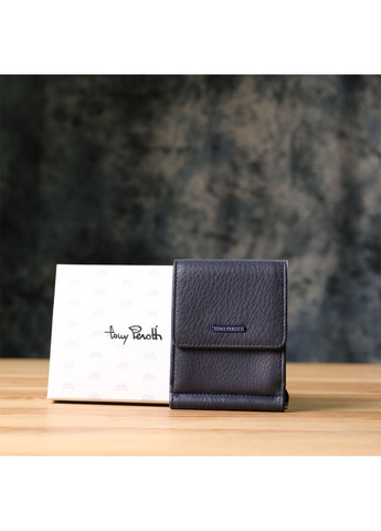 Вертикальний чоловічий затискач із зернистої натуральної шкіри 20862_1 (3595 navy) Tony Perotti (362046802)