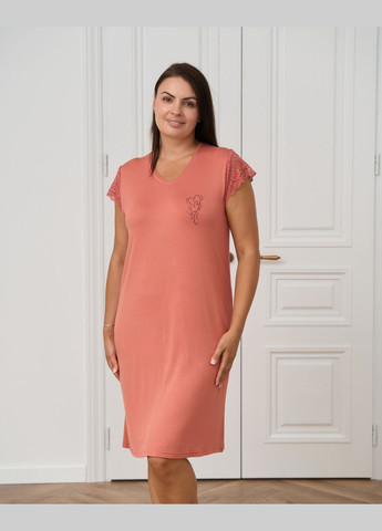 Вискозная сорочка с кружевом на рукавах, батал Nicoletta (304369440)