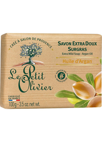 Мило екстраніжне з екстрактом арганової олії Vegetal Oils Soap Argan Oil 100g (149799-28603) Le Petit Olivier (368620333)