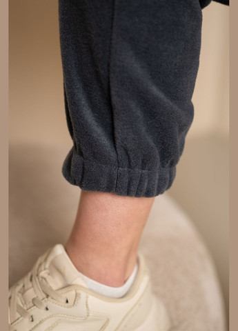 Жіночий флісовий костюм на замку з капюшоном сірого кольору, No Brand 7032 (316703280)