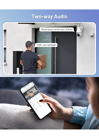 Уличная IP-камера видеонаблюдения комплект 2шт GALAYOU 2K HD WiFi IP цветное ночное видение датчик движения двухстороннее аудио No Brand (353746119)