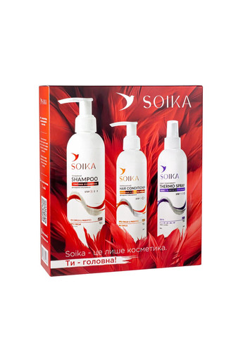 Подарунковий набір косметики з догляду за волоссям "Глибоке очищення та захист" 3 в 1 Soika (355313241)