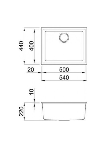 Мийка кухонна (m484555) ELLECI Q 105 under top white k96 (372967867)