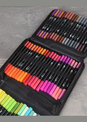 Акварельні скетч-маркери двосторонні 80 маркерів Color pencil Набір юного художника із сумкою для малювання No Brand (322417479)