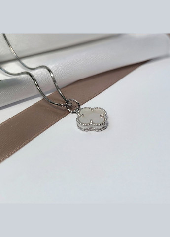 Срібна Підвіска кулон Квітка з перламутром срібло 925 проби покрито родієм пк2п/1024 1.50г No Brand (306741494)