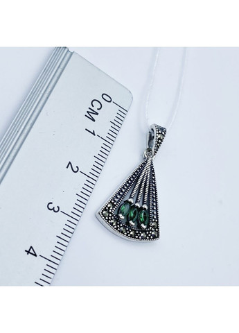 Кулон серебряный с изумрудом и марказитом 2,17 г No Brand (369737165)